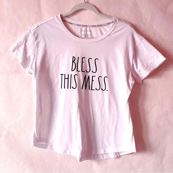 Rae Dunn “Bless This Mess” Tee 🔲☕️🤍 - Picture 2 of 6